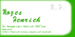 mozes henrich business card